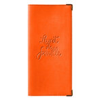 Protège livret de famille simili cuir lisse mandarine