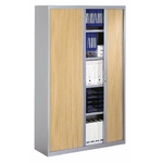 Armoire haute rideaux bois meuble bureau
