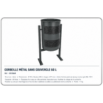 Corbeille métal sans couvercle 60 L pour collectivités