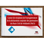Carnet de récépissés de l'enregistrement de la déclaration conjointe des partenaires du Pacte Civil de Solidarité