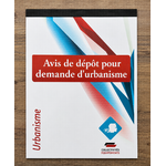 Avis de dépôt pour demande d'urbanisme A5