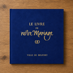 Le livre de notre mariage velours bleu mairie