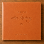 Le livre de notre maraige etui simili cuir mandarine