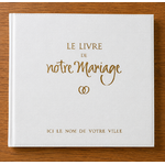 Le livre de notre mariage etui simili cuir blanc