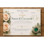 diplome noces d'émeraude 40
