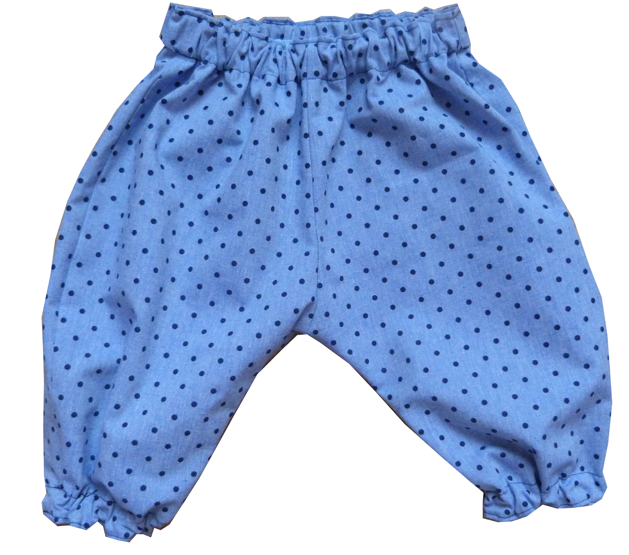 pantalon bébé bleu  à pois navy