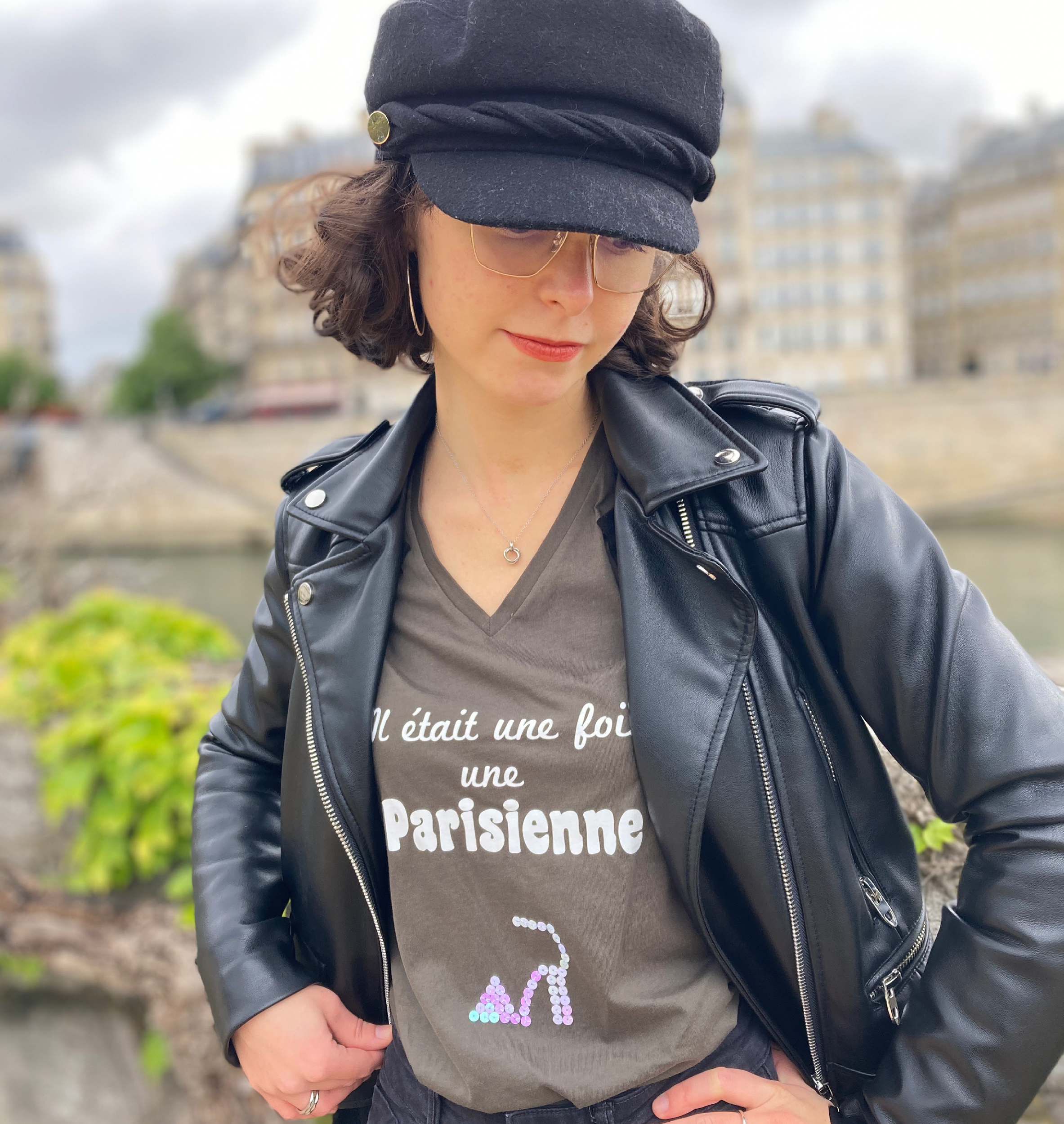 t shirt femme kaki manches courtes