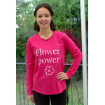 t-shirt femme fuchsia imprimé et brodé blanc