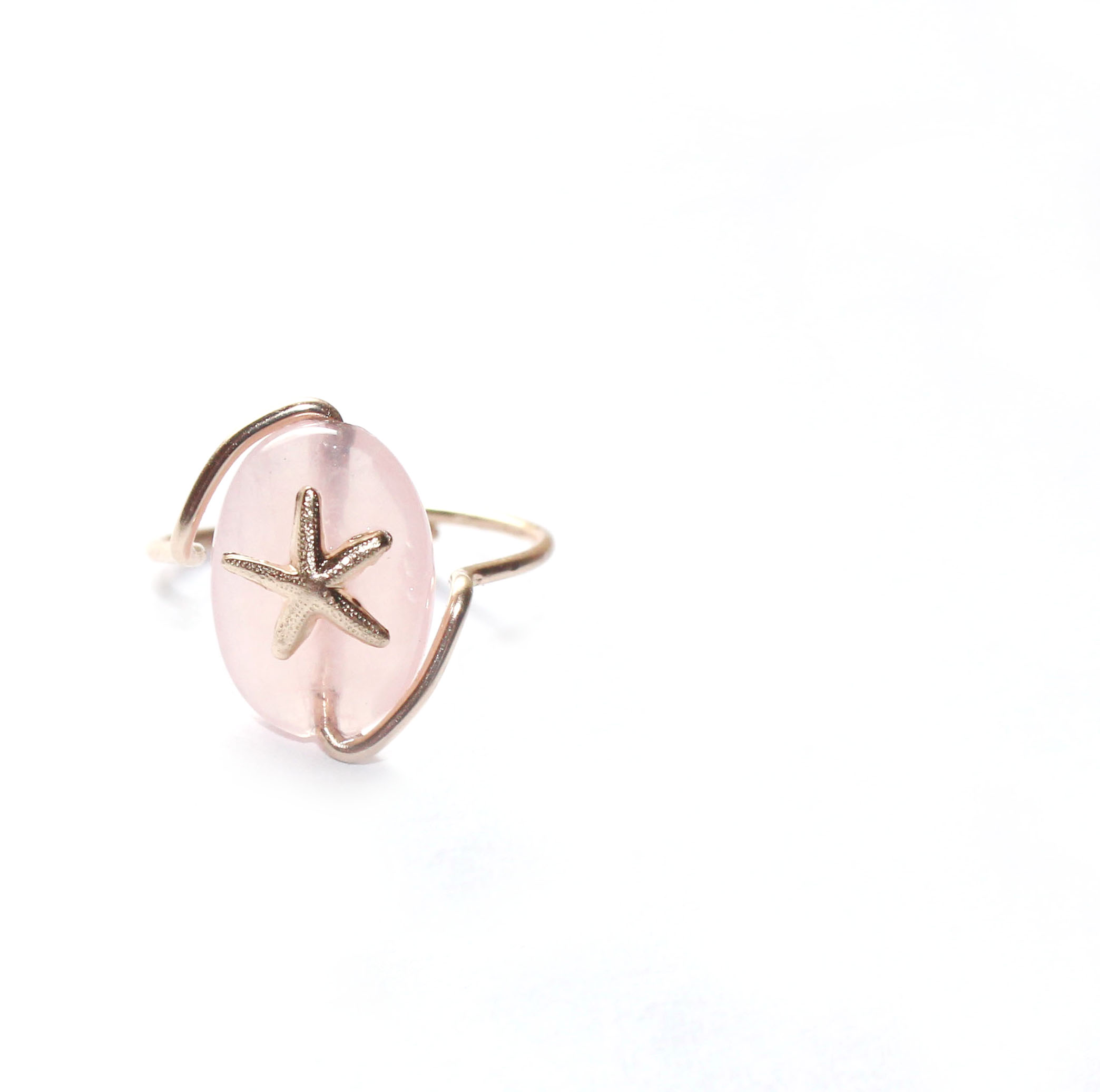 BAGUE TOTEM QUARTZ ROSE ETOILE