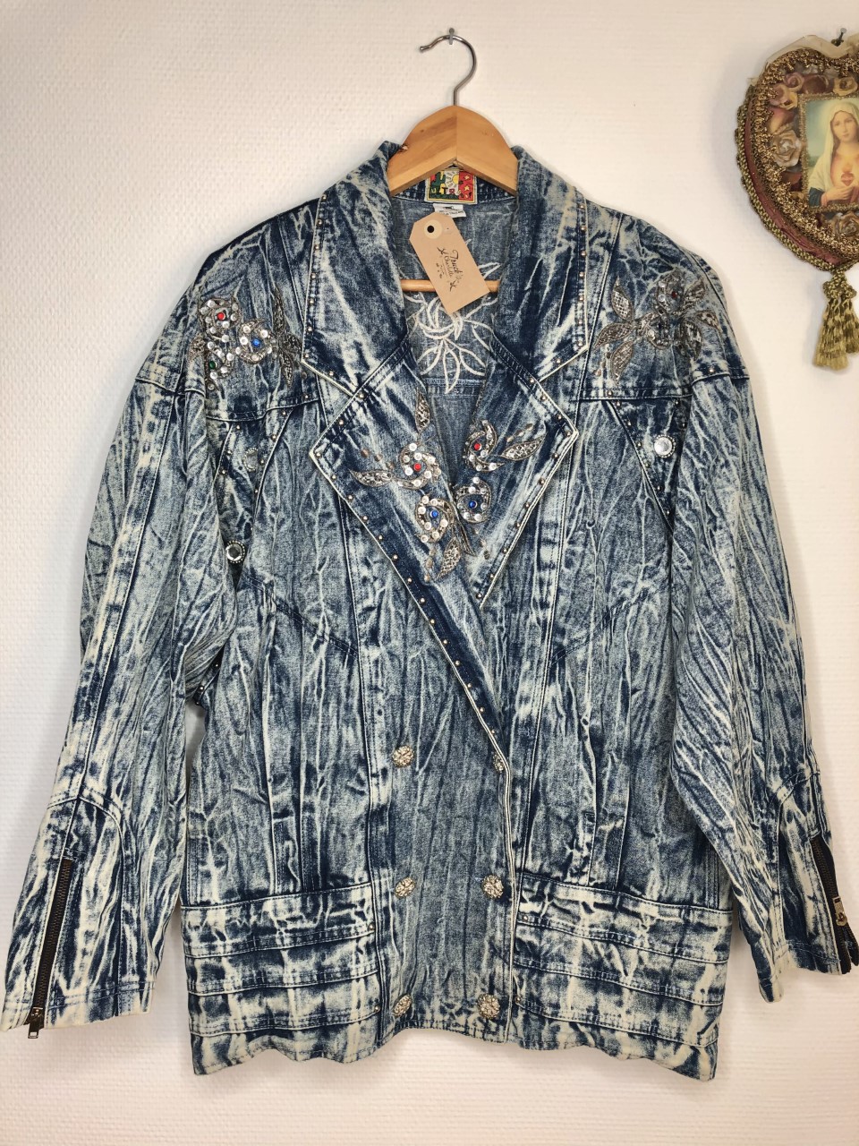 veste en jean bleached vintage