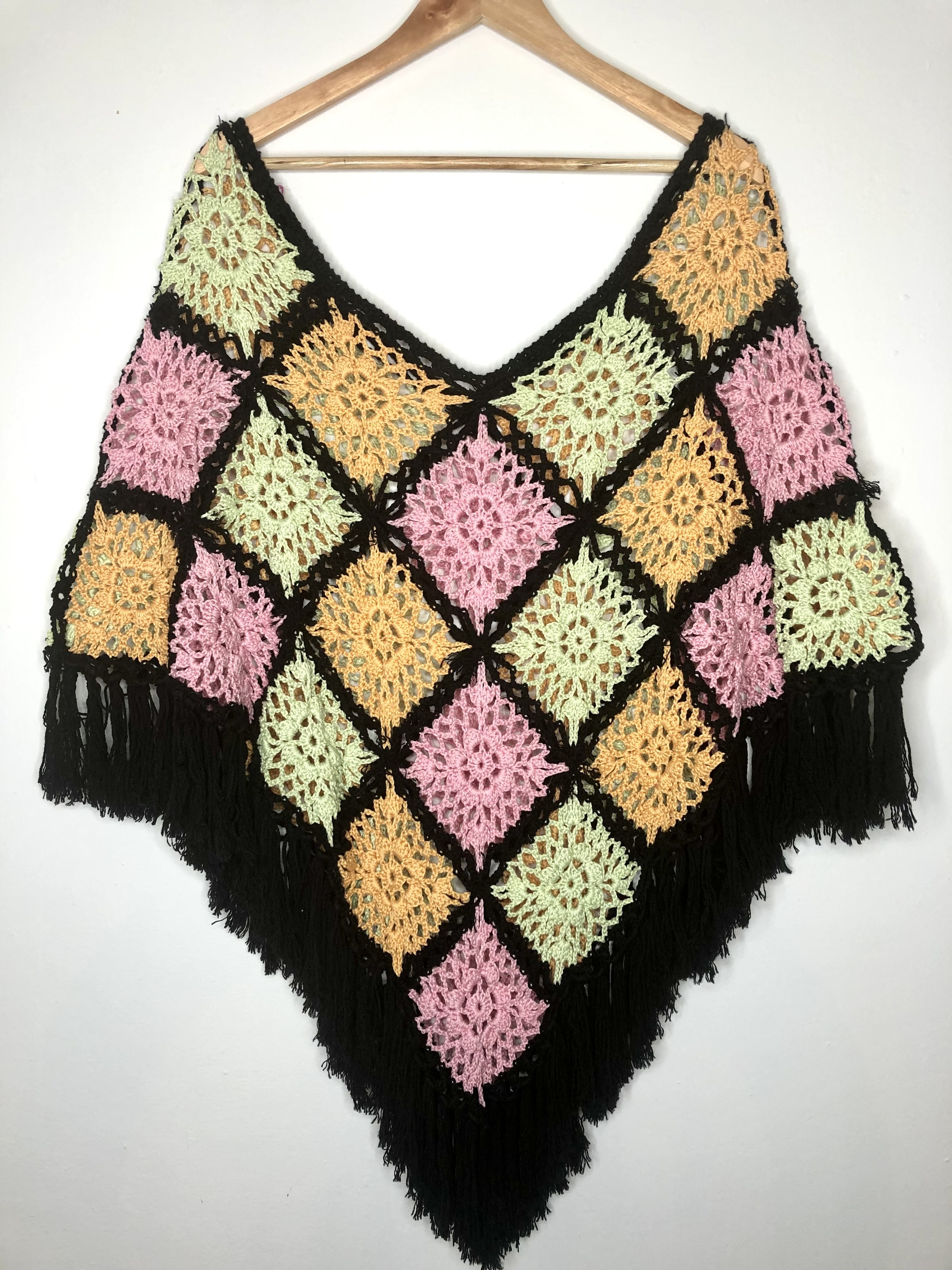 poncho crochet vintage