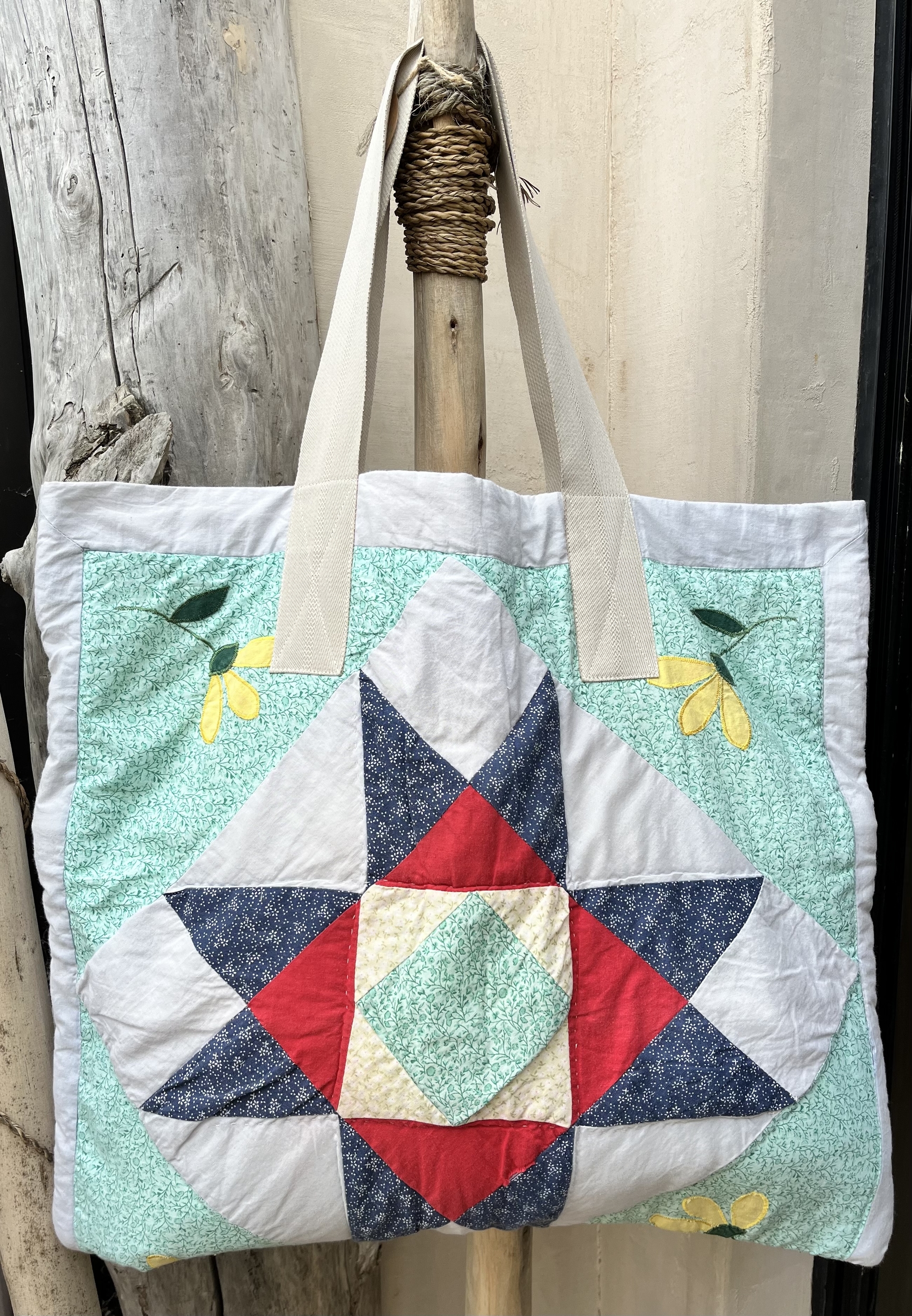 sac patchwork étoile bleu