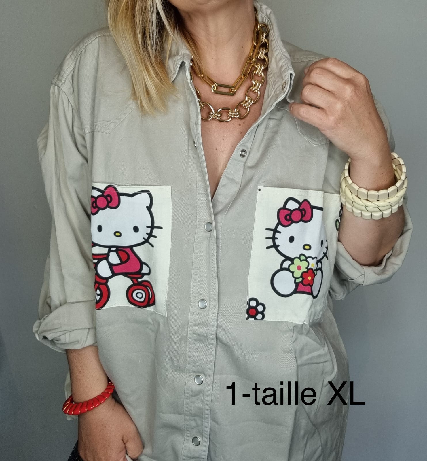 chemise toile beige Kitty 1 portée bis