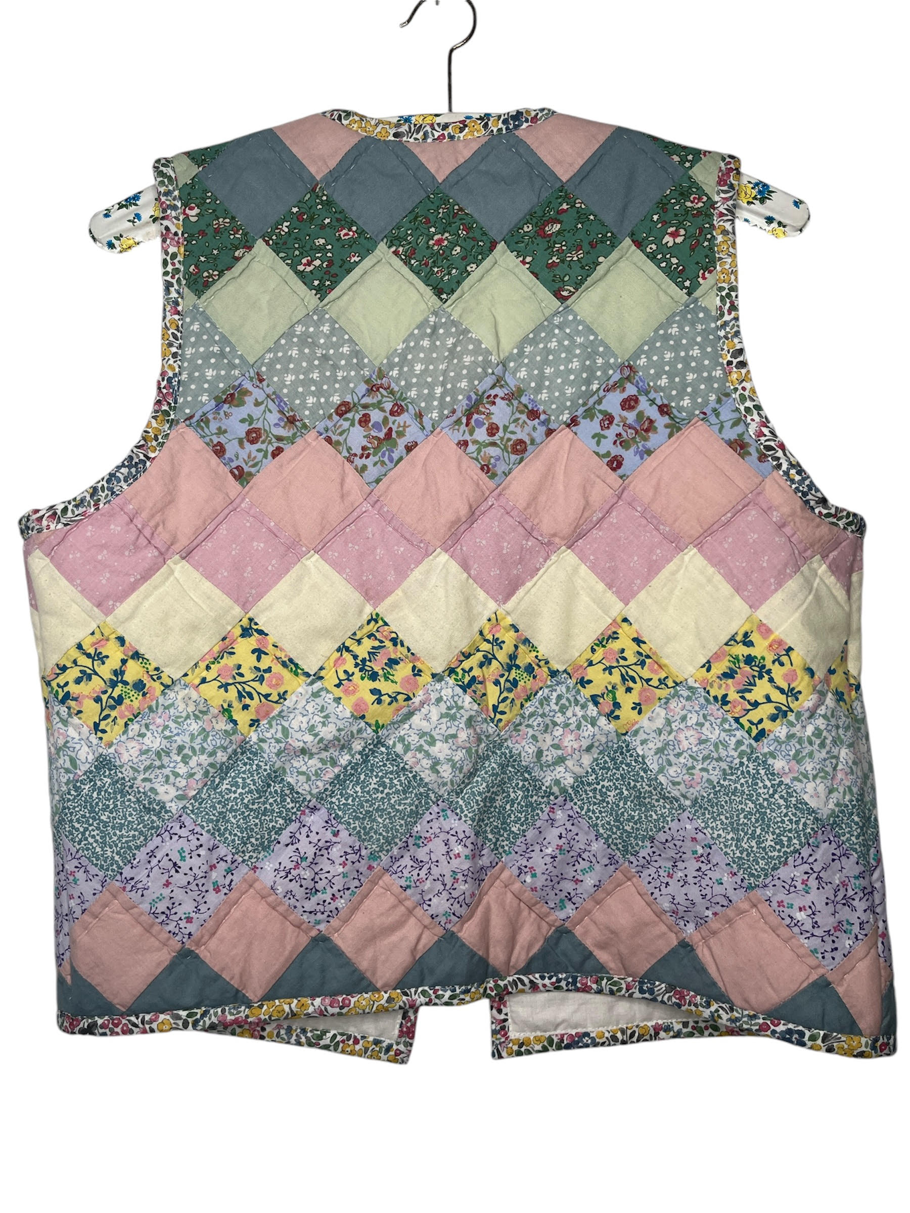 gilet sans manches patchwork pastel 1