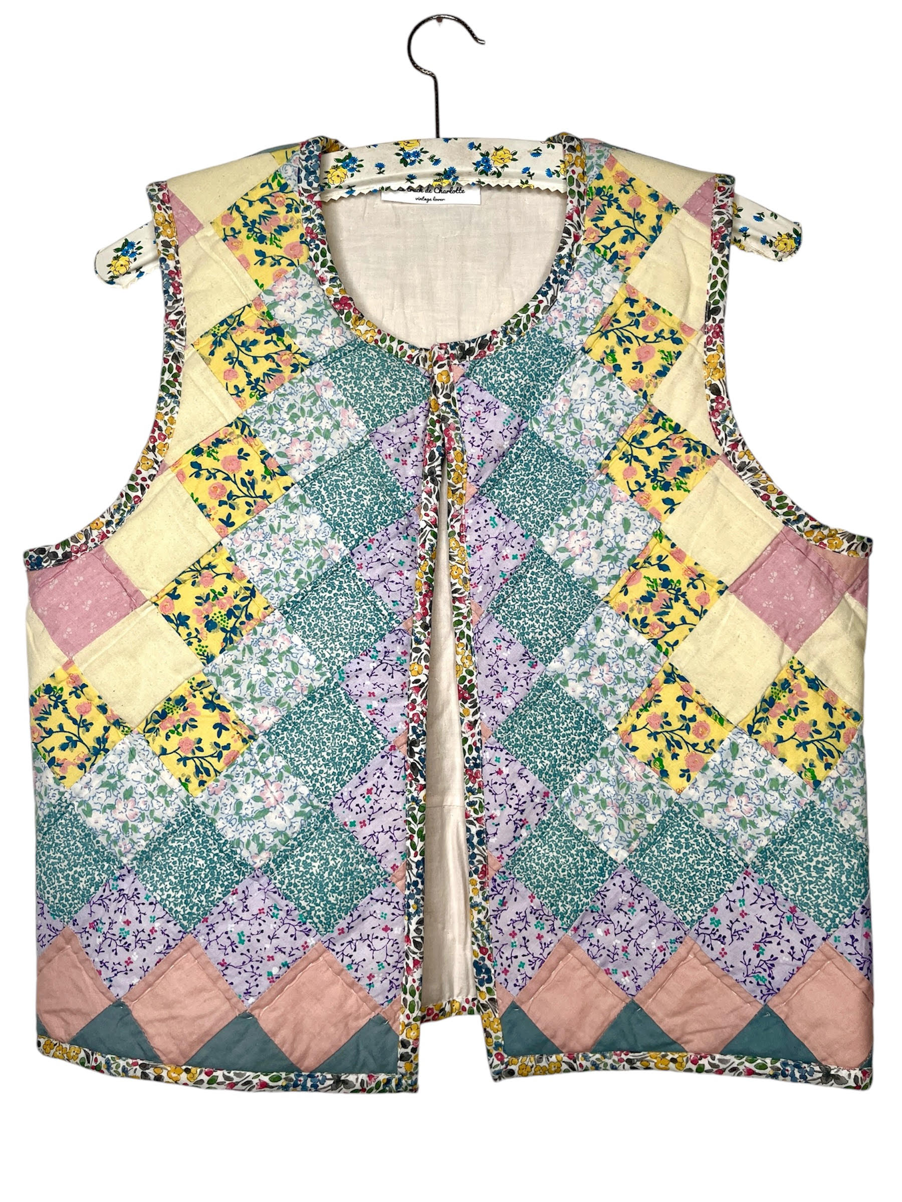 gilet sans manches patchwork pastel 2