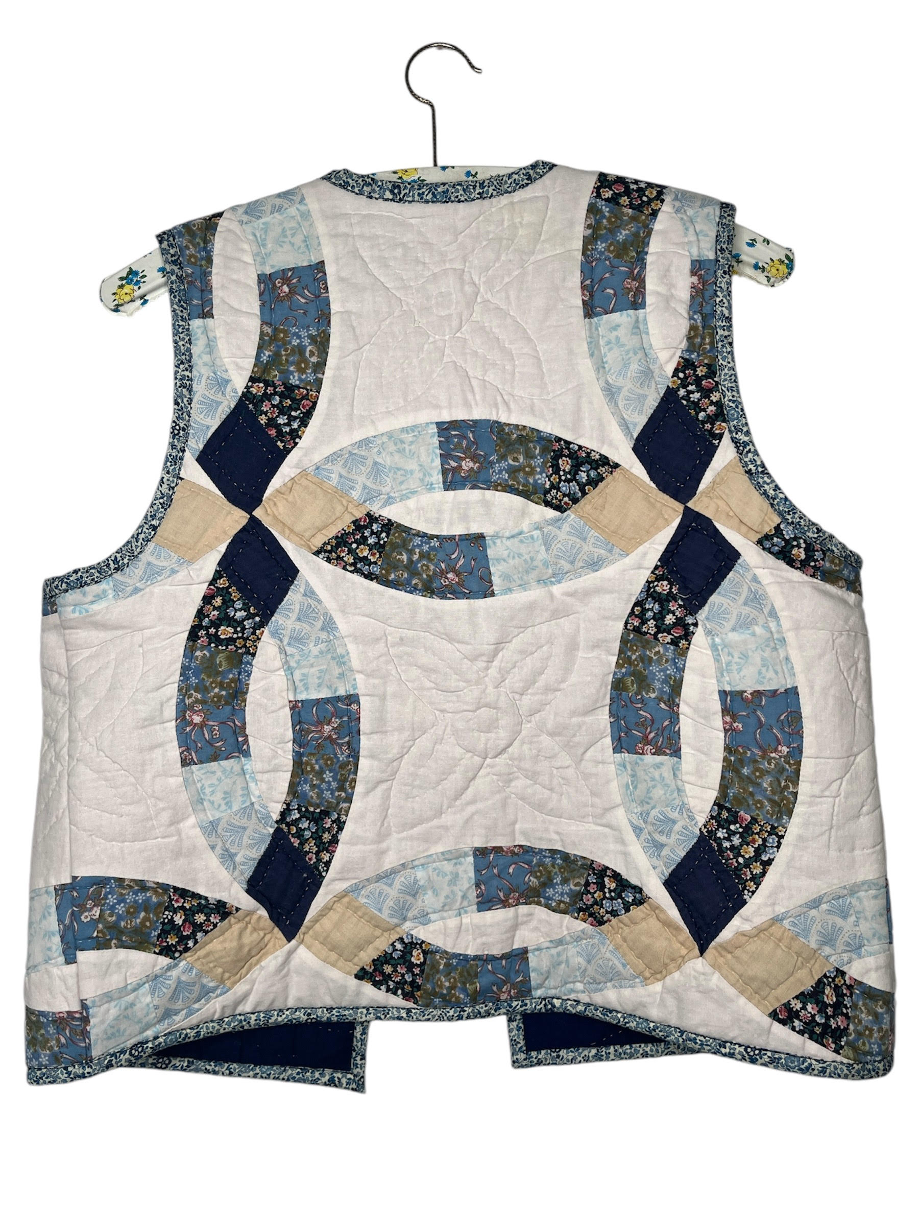 gilet sans manches patchwork bleu 5