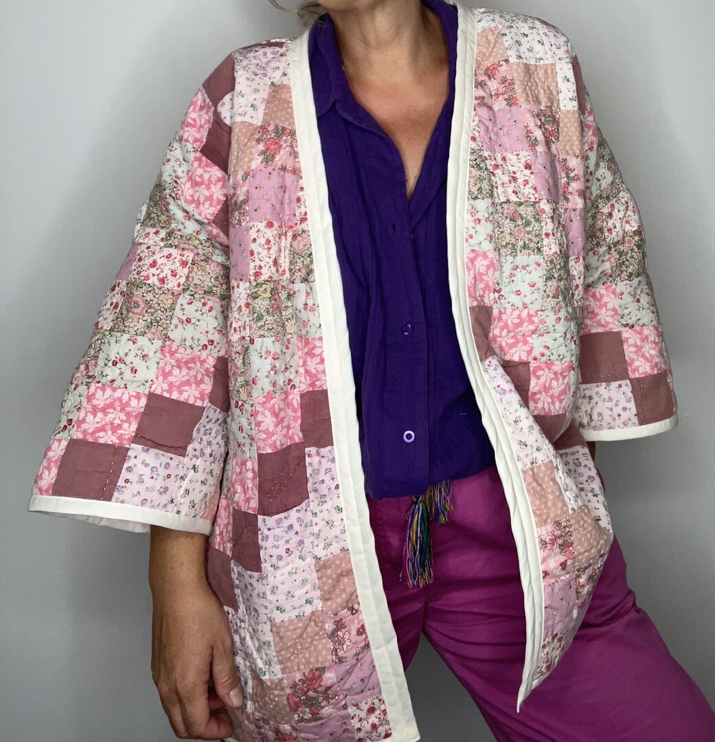 Veste Patchwork Brodée Coton Vintage - Neuf Avec étiquettes, Style Travail, Zippée