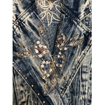 veste en jean bleached vintage détail col