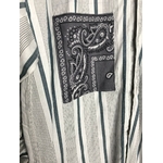 chemise vintage poches bandanas grise et verte détail