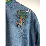 chemise en jean vintage brodée détail dos 1