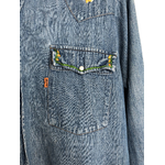 chemise en jean vintage brodée détail poches