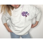 SWEAT GRIS CLAIR BISOUS MAUVE L PORTE