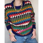 pull laine multicolore vintage porté bis
