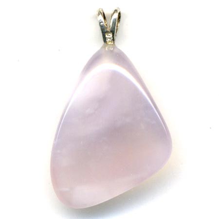 Pendentif Calcédoine rose Extra avec Bélière argent