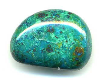 Chrysocolle Pérou pierre naturelle roulée chakra cœur 25mm lithothérapie -  Escale Sensorielle