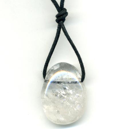 Pendentif cristal de roche Energie et Pureté avec cordon
