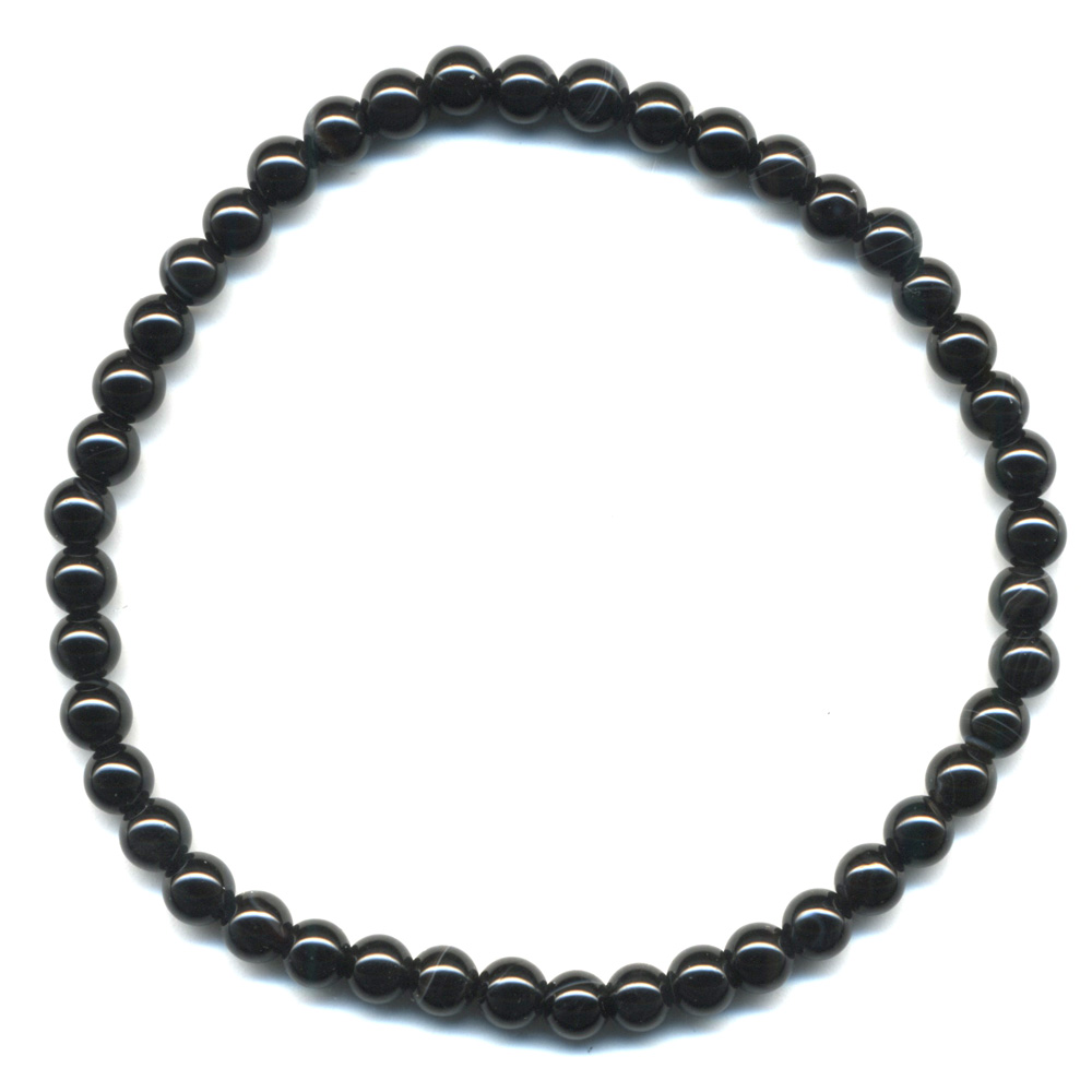 Bracelet-agate-noire-boules-4mm