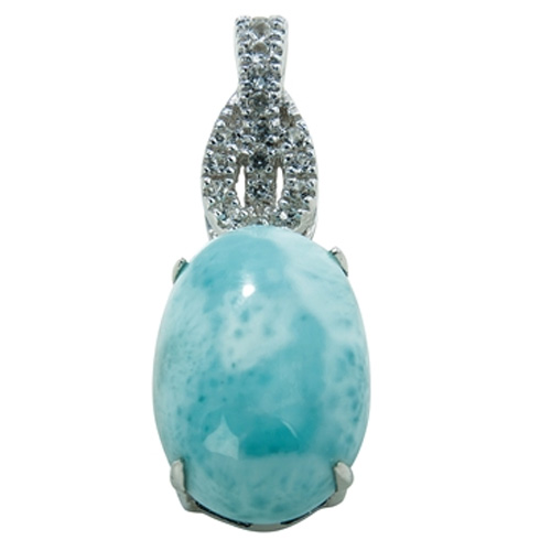 Pendentif Larimar en argent design grand modèle Série 4