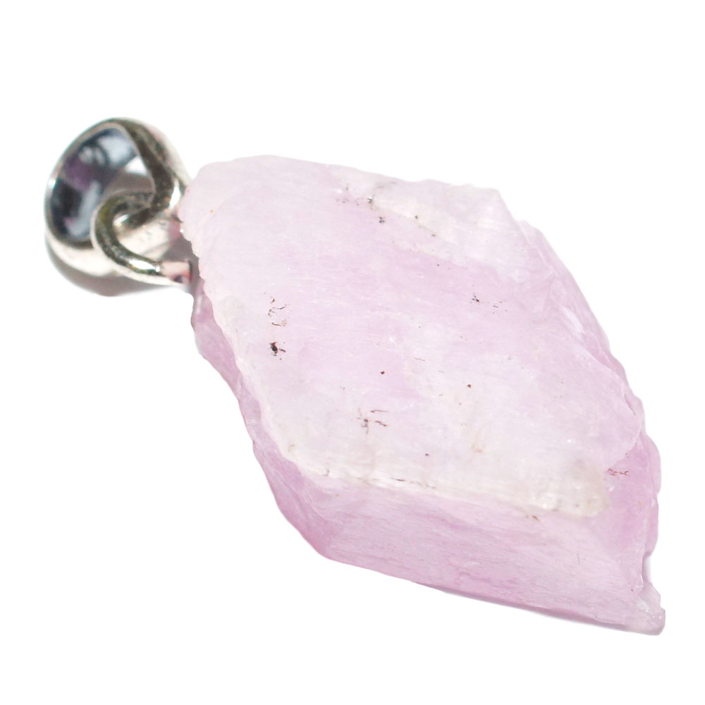 Pièce-unique-Pendentif-kunzite-rose-brute-bélière-argent-Modèle-5