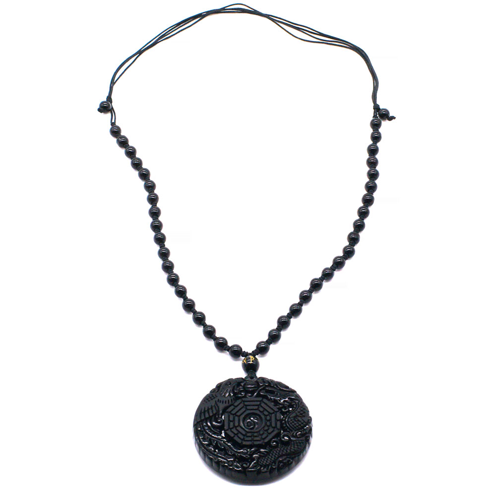 Collier-amulette-de-protection-en-Obsidienne-noire