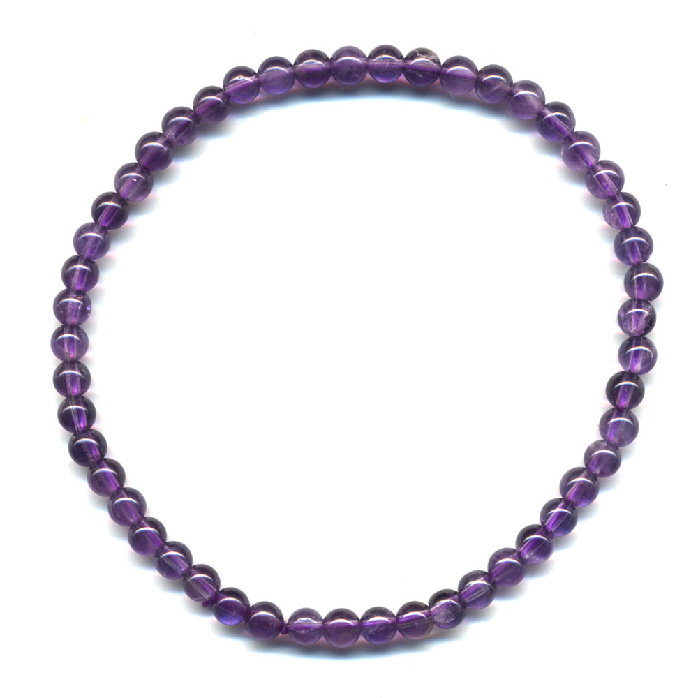 Bracelet en Améthyste boules 4mm EXTRA