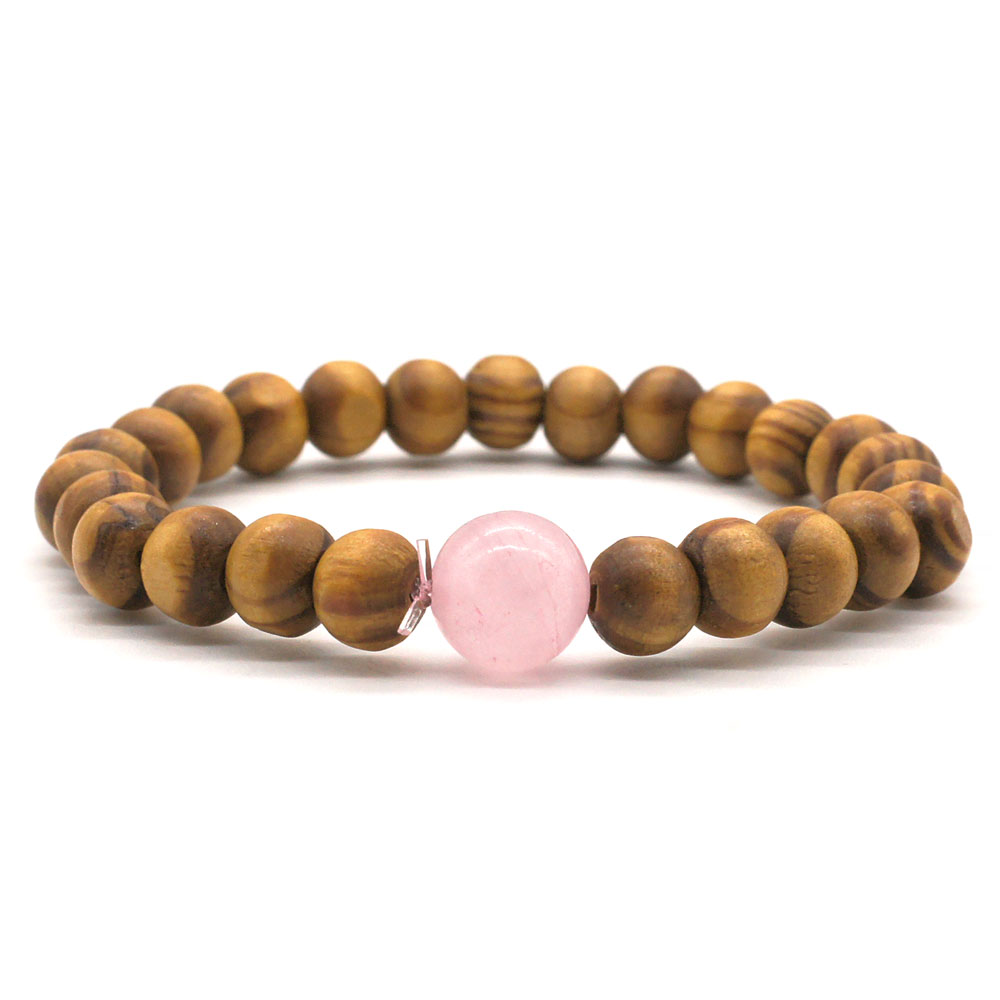 Bracelet-bois-naturel-et-pierre-de-quartz-rose