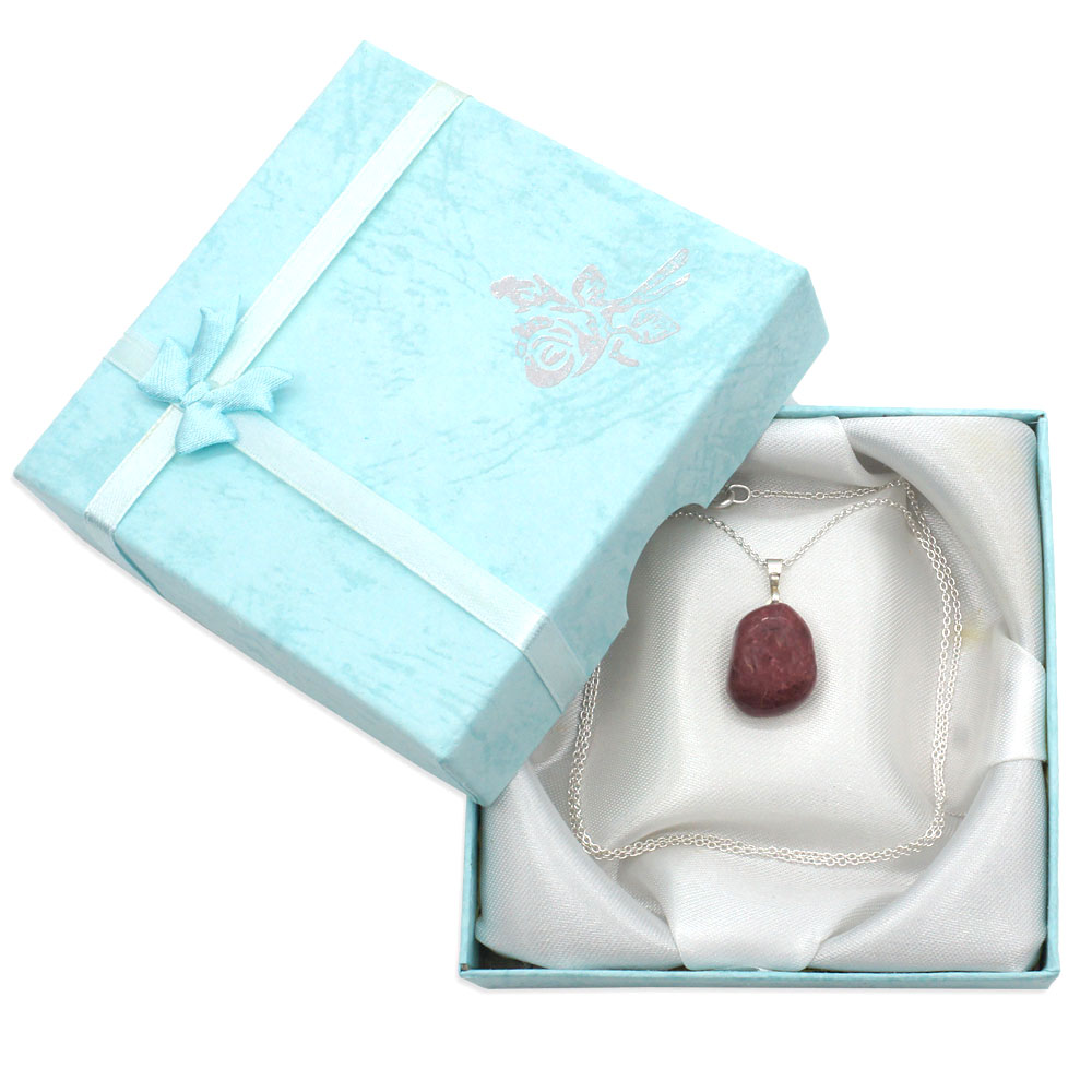 Pendentif argent Thulite avec chainette argent