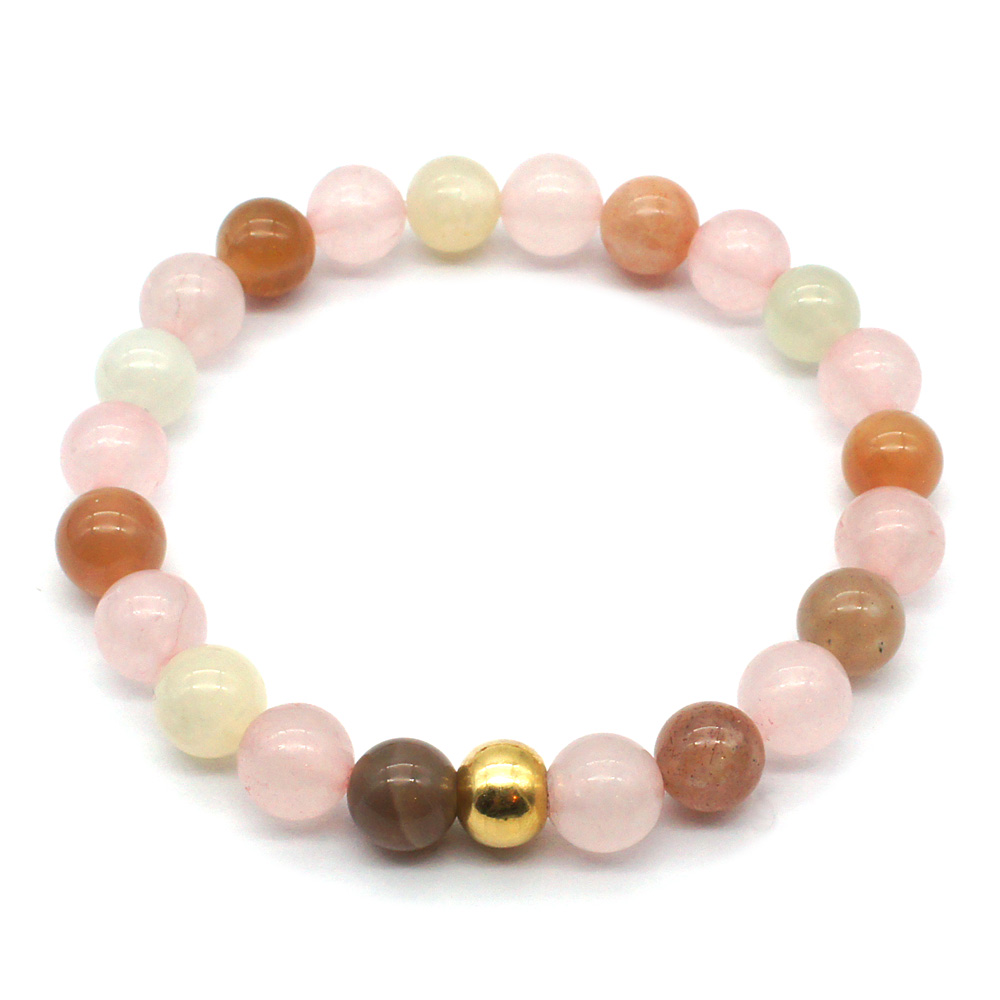 Bracelet-Amour-Quartz-rose-et-Pierre-de-lune-lithothérapie