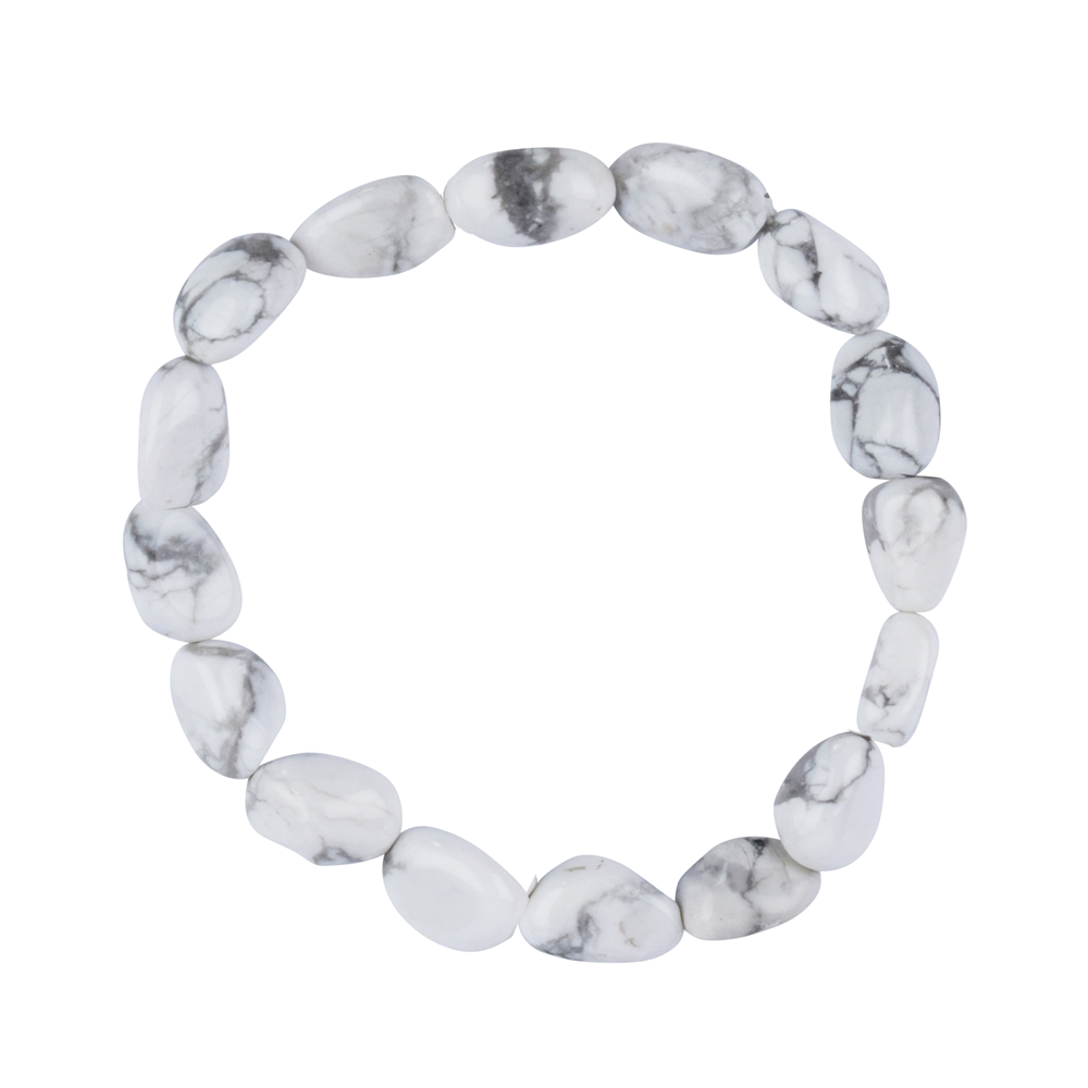 Bracelet pierres roulées Howlite Blanche