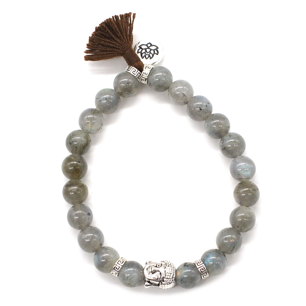 Bracelet-Labradorite-Perles-rondes-8-mm-Pompon-et-Lotus