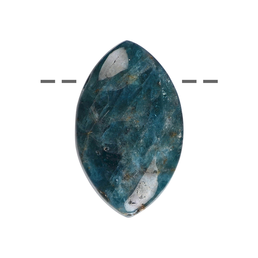 Pendentif Apatite bleue pierre percée de forme navette