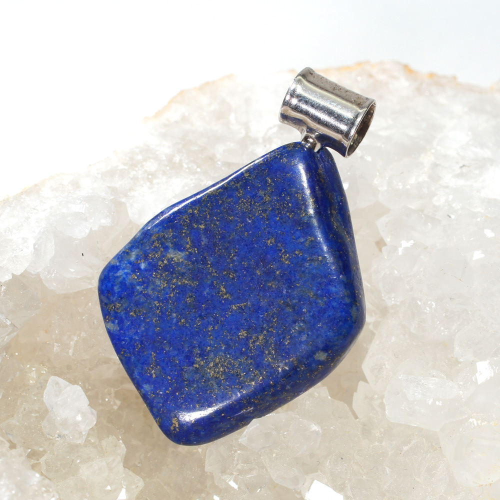 Pendentif Lapis lazuli avec bélière en argent de 9g - PIèce Unique - Modèle 2