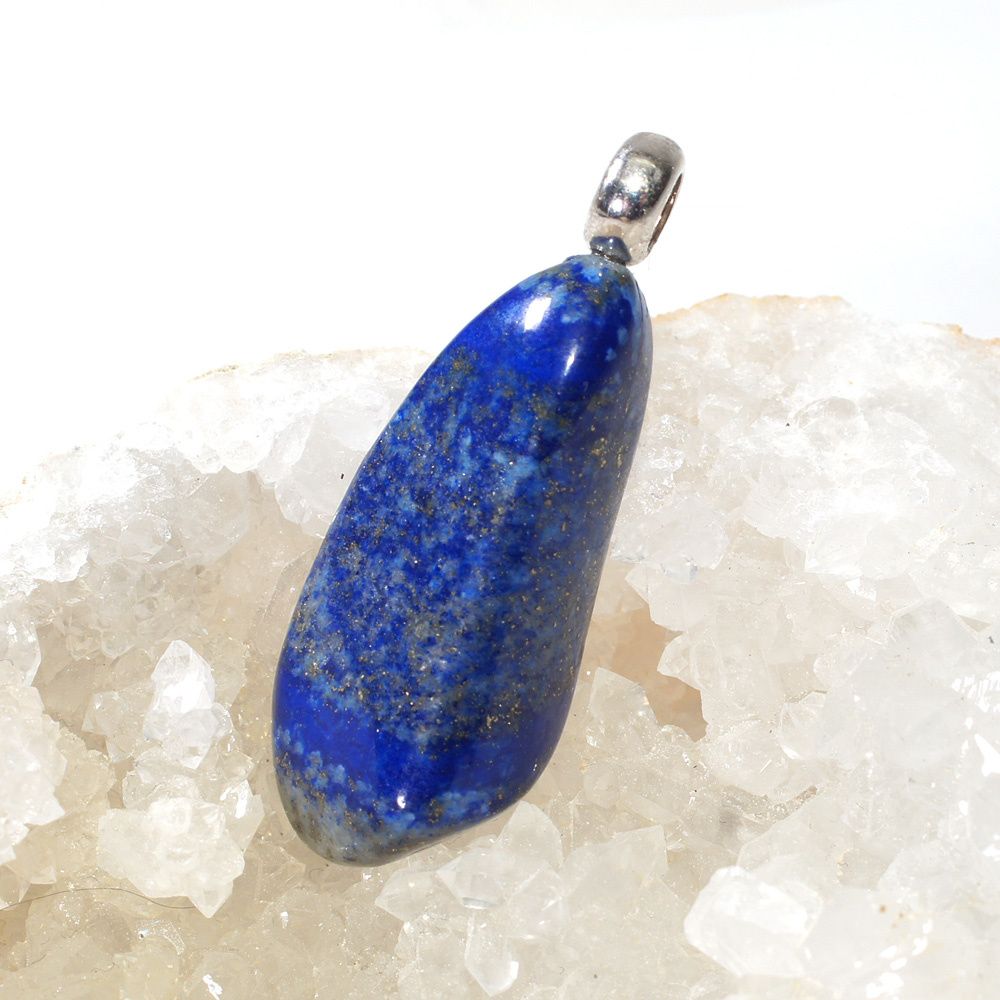 Pendentif Lapis lazuli avec bélière en argent de 10g - PIèce Unique