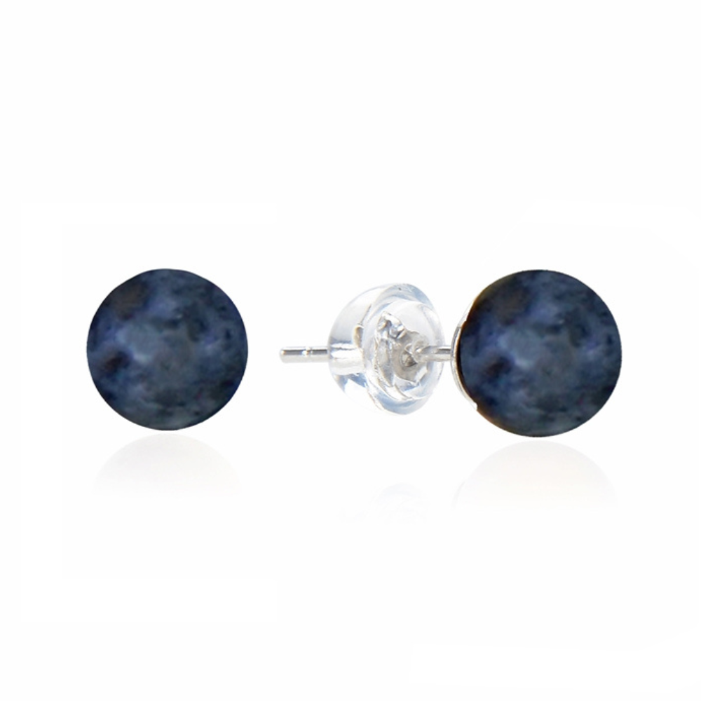 Boucles d\'oreilles Dumortierite en Argent 925 rhodié