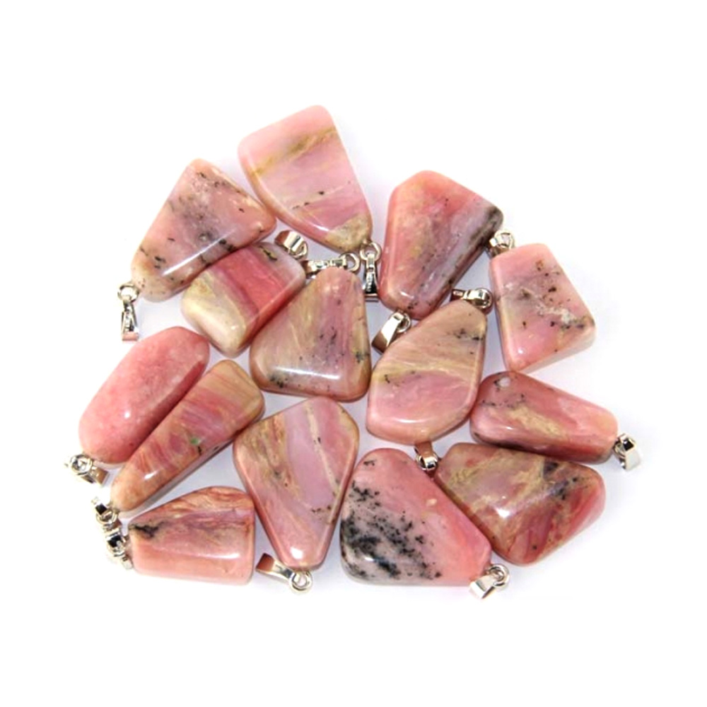 Pendentif Opale des Andes Rose Extra avec bélière argent 925