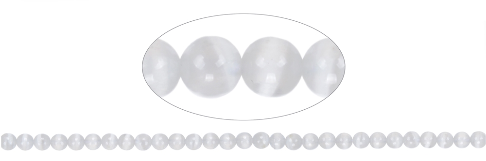 Fil de perles en Sélénite de 6mm