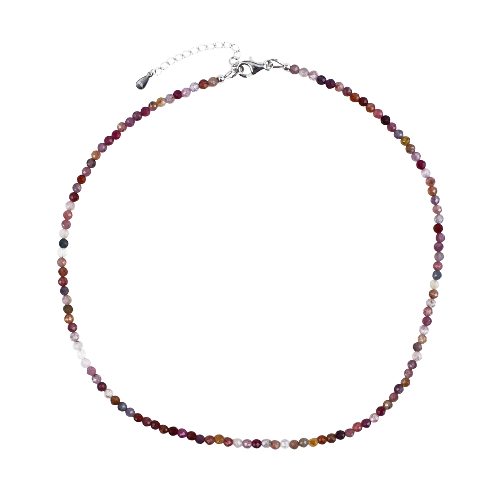 Collier en Spinelle multicolore argent 925 facettées en 3mm