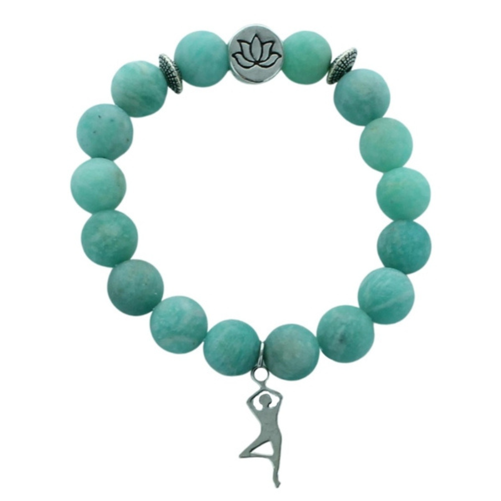 Bracelet Amazonite "Yoga" en 10mm