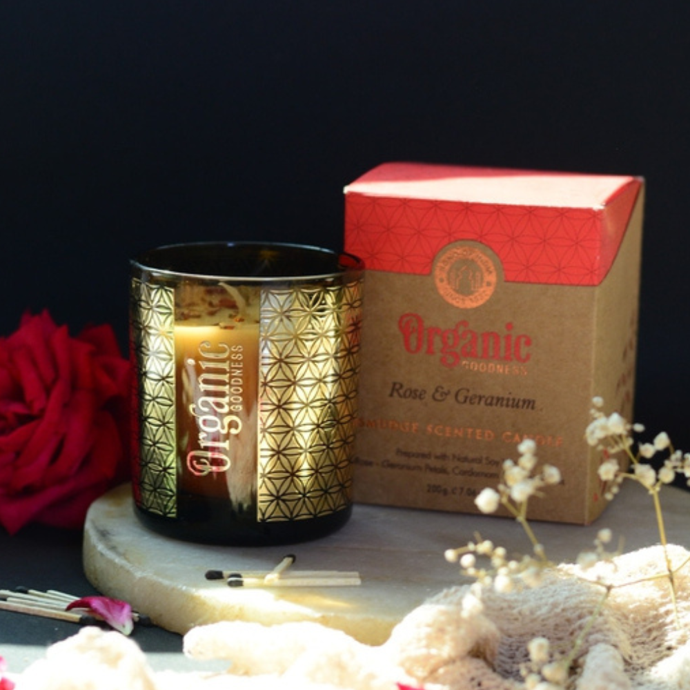 Bougie parfumée Purification Organic Rose et Géranium