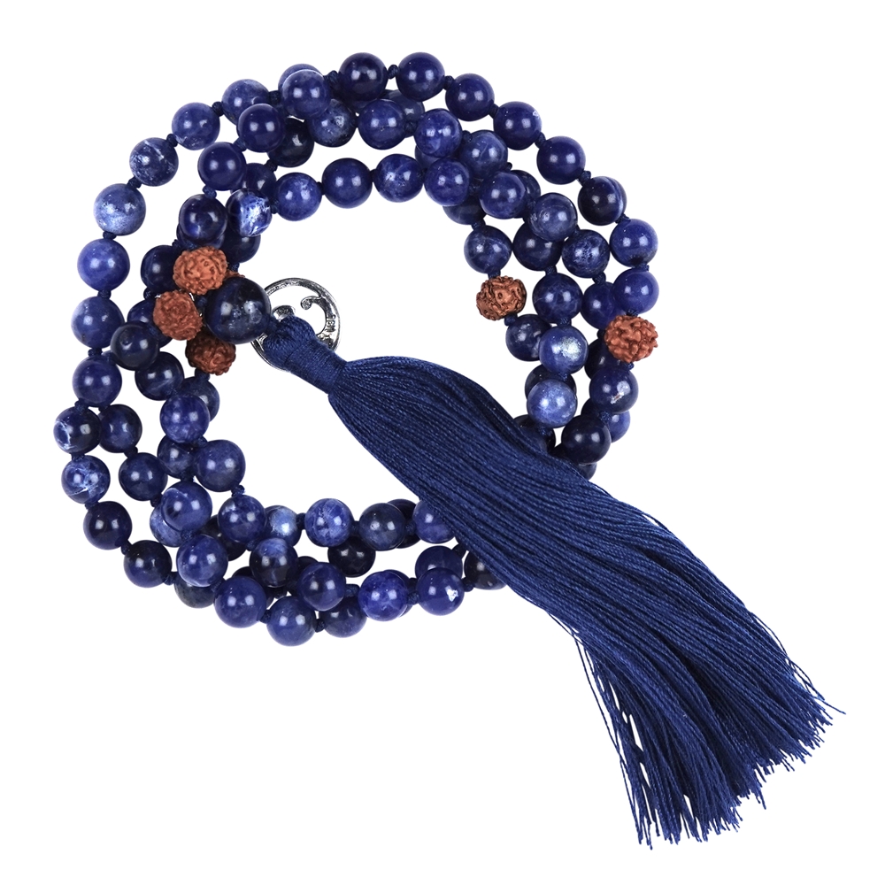 Collier Mala Tibétain en Sodalite (Ajna)